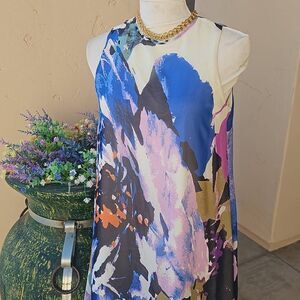 Watercolor print lightweight lined tent dress size small by Just...Taylor